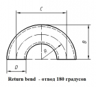 фото Отвод 180° нержавеющий DN 250 273×2 тип 5D (R=2,5D) BW EN 10253-3 | Купить с доставкой